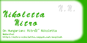 nikoletta mitro business card
